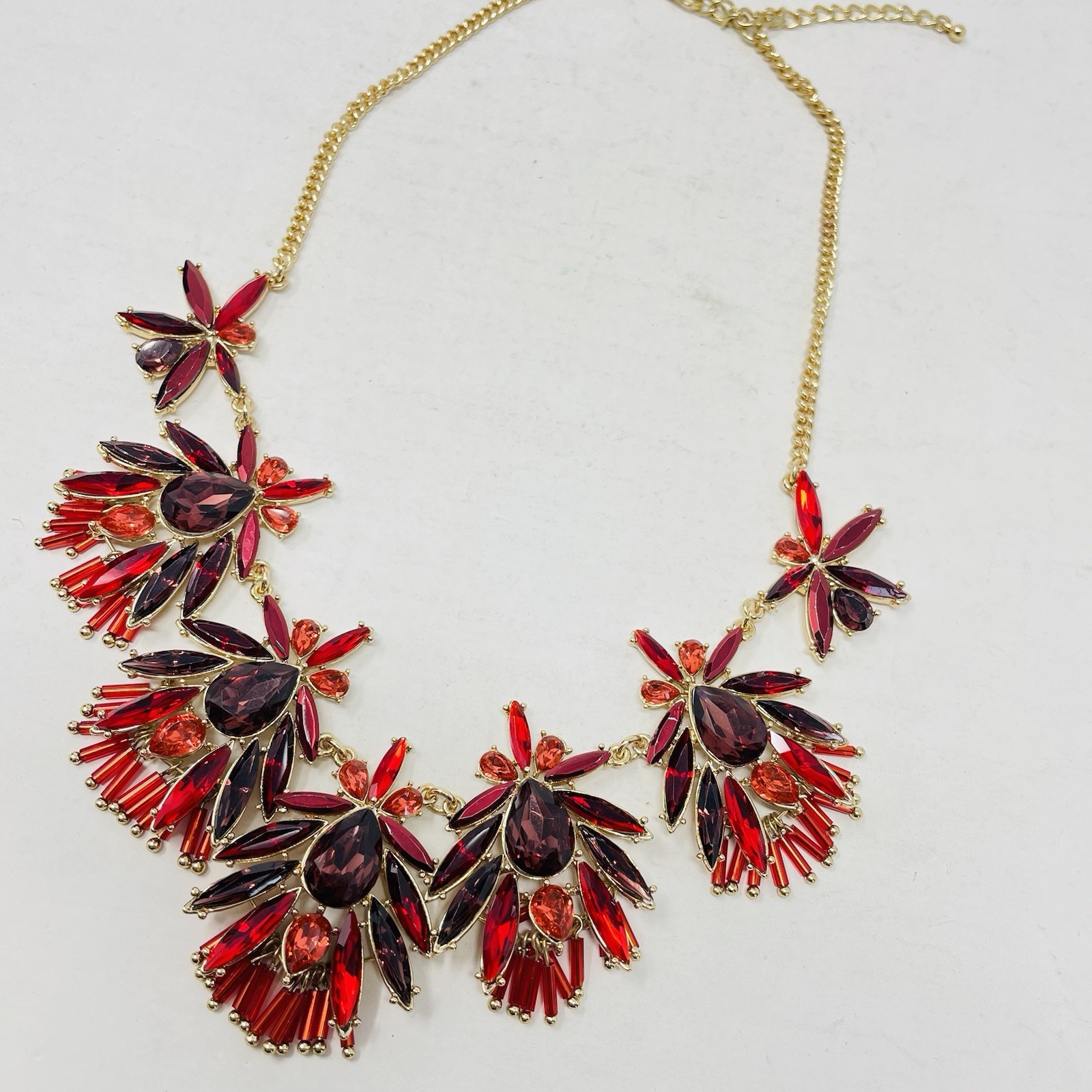 INC International Concepts Gold-Tone Tonal Mix Stone Cluster Statement Necklace
