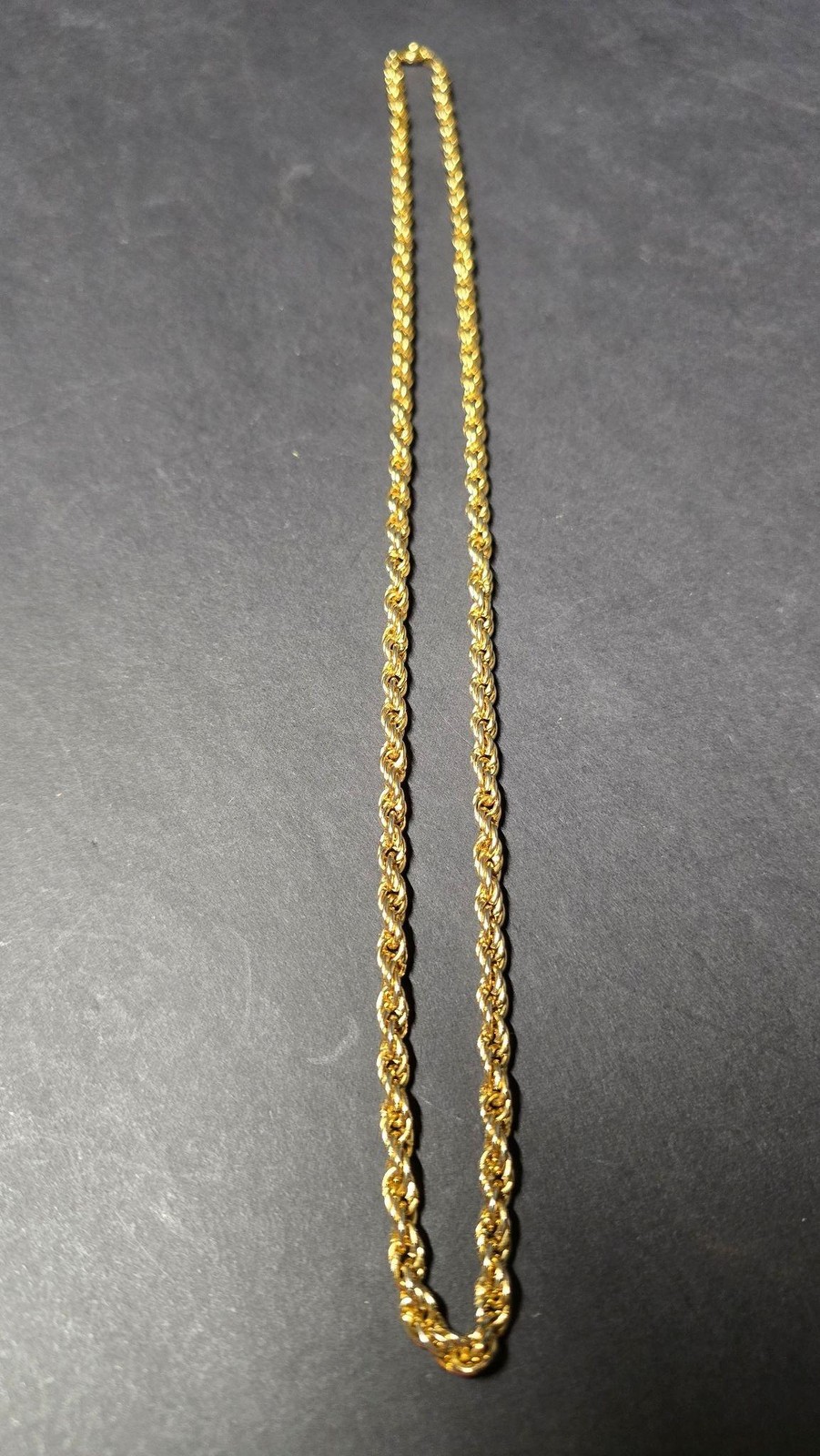 Vintage Gold Tone Rope Chain Necklace Twist Link Statement Jewelry 24in Korea