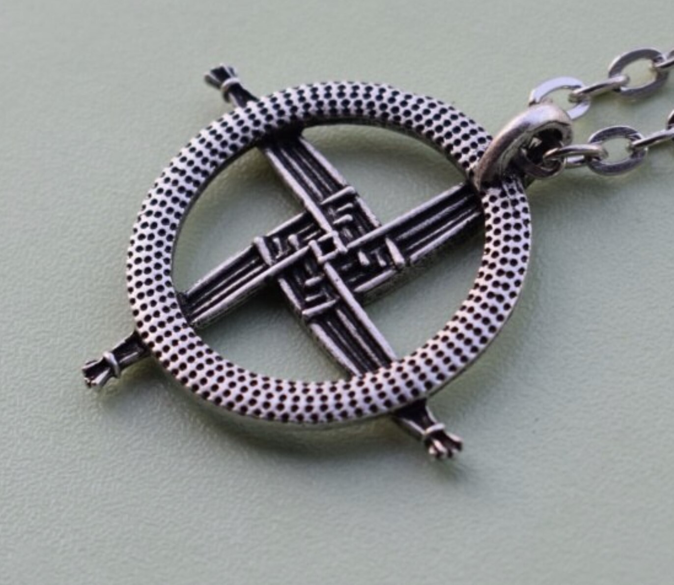 Alloy St Brigid Cross Pendant with 50cm plus 5cm extender cord necklace