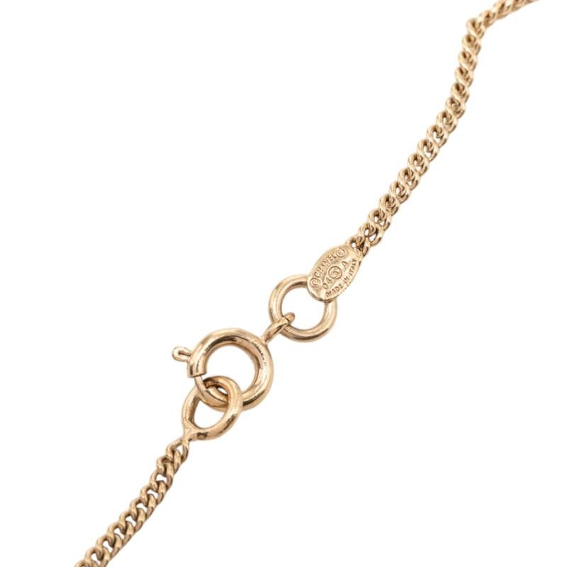 Chanel Coco Mark No.5 Perfume Bottle Chain Pendant Necklace Gold Plastic Plated