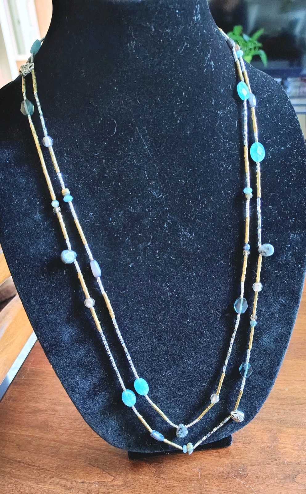 Authentic SILPADA “Olivia” Necklace Sterling Silver Blue Quartz Kyanite 60″