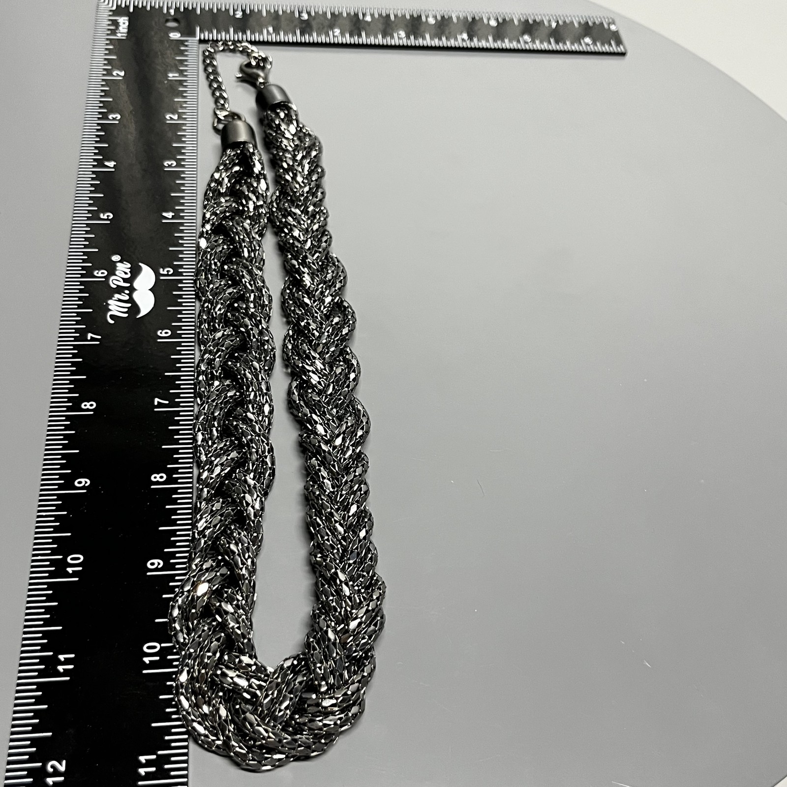 Braided Chain Necklace Womens Statement Adjustable Lobster Clasp 19-22in Jewelry