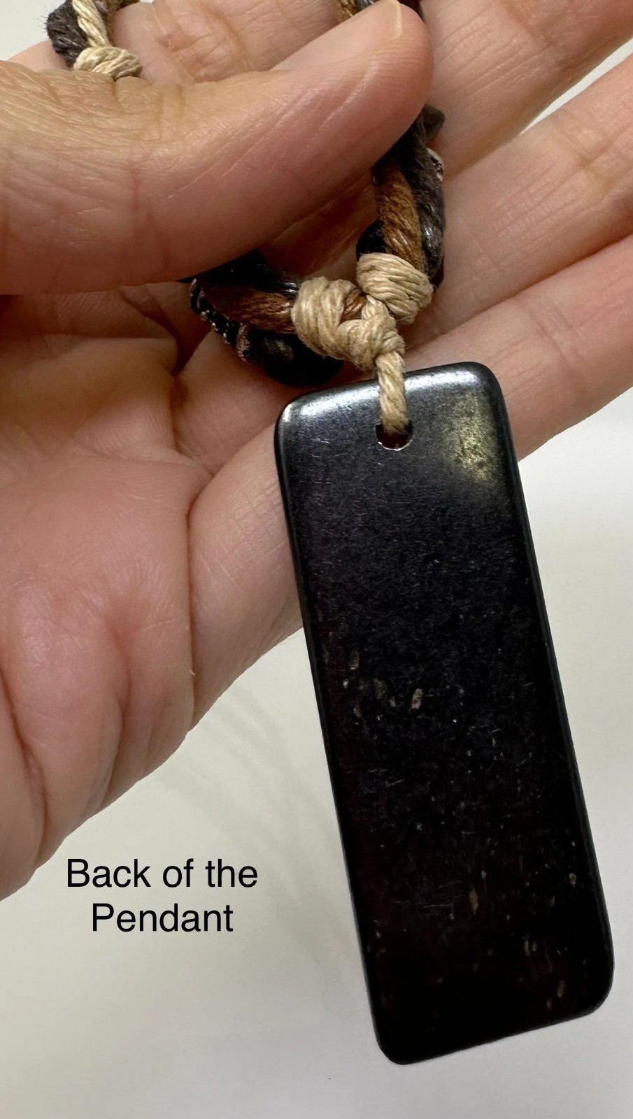 Boho Brown Cross Necklace Resin Pendant 1.75” | Multi Strand Earthy Cord