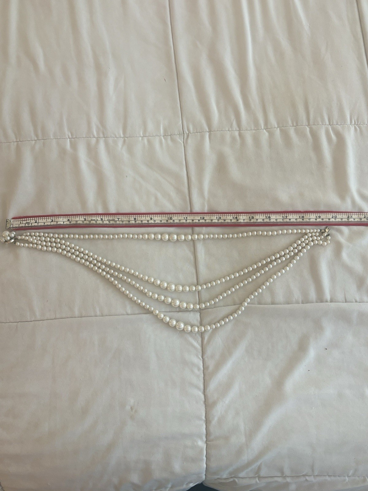 Layered Statement Beaded White Faux Pearl Necklace SO ELEGANT
