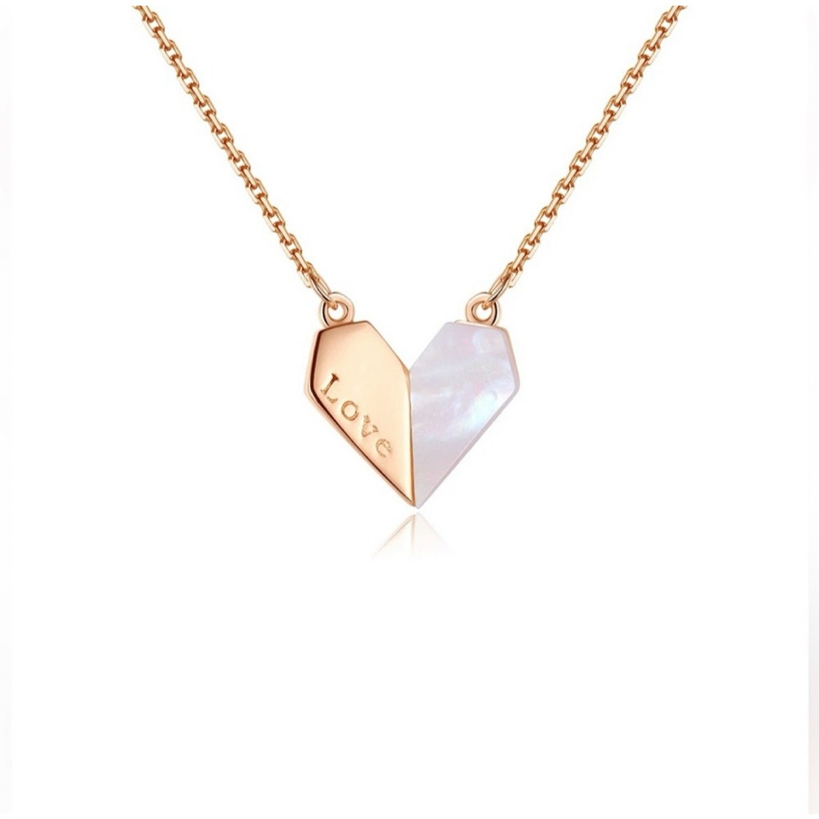 NEW 18 karat yellow gold plated seashell heart love necklace jewelry B16A