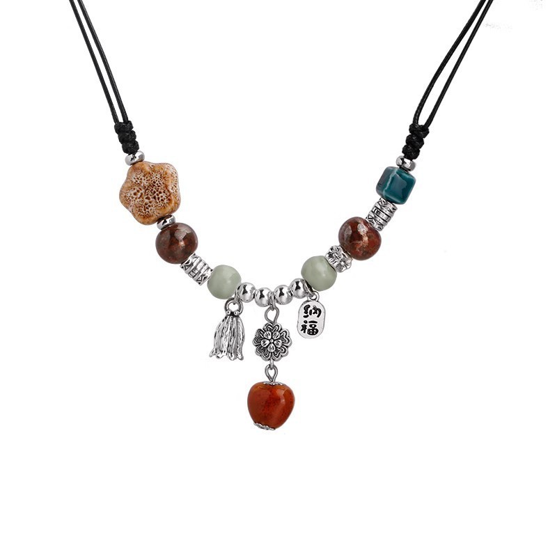 Boho Beaded Pendant Necklace