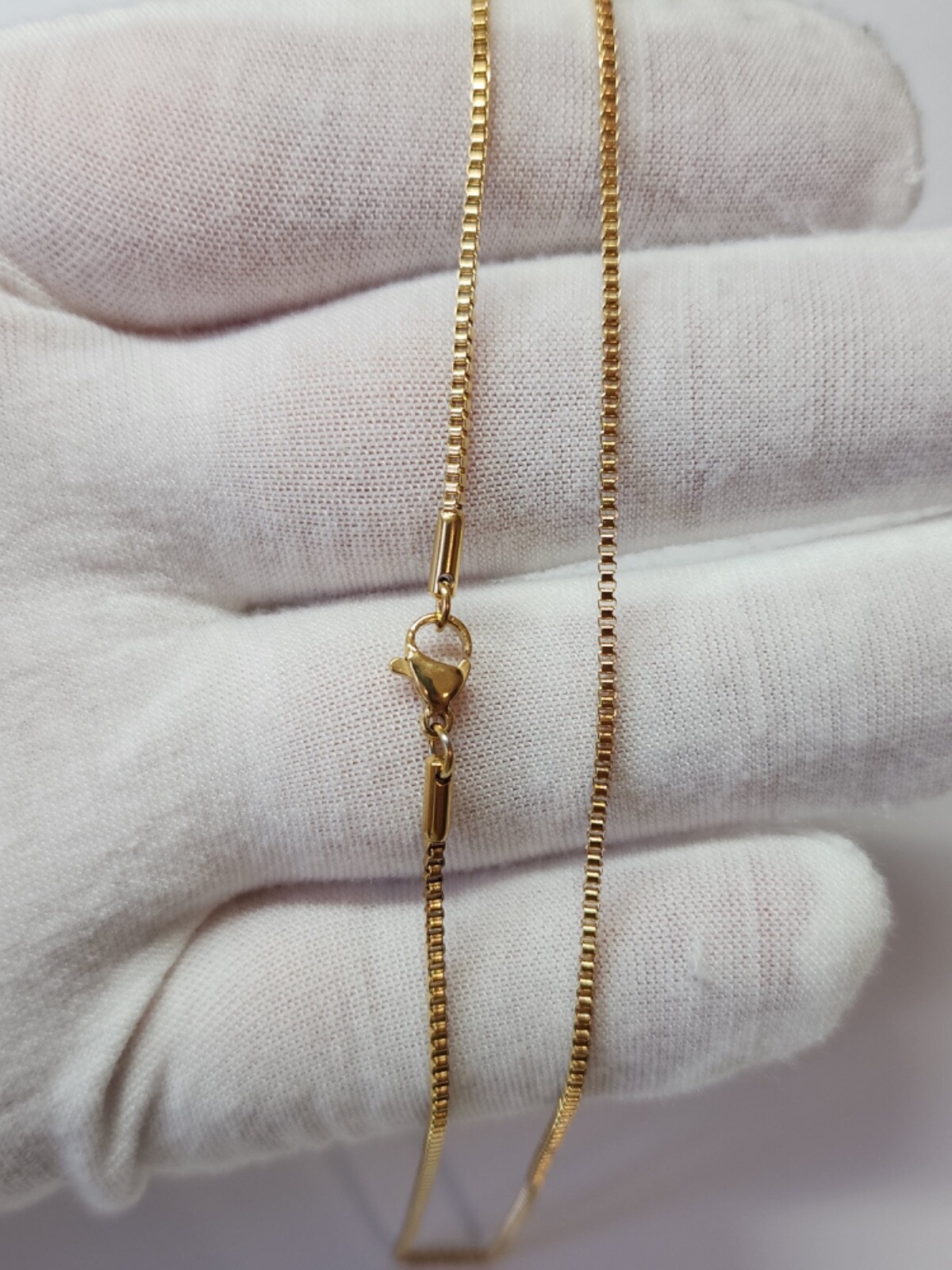 Stainless Steel Gold Plated Box Chain 1.5mm Unisex Hip Hop Jewelry, 16-24in