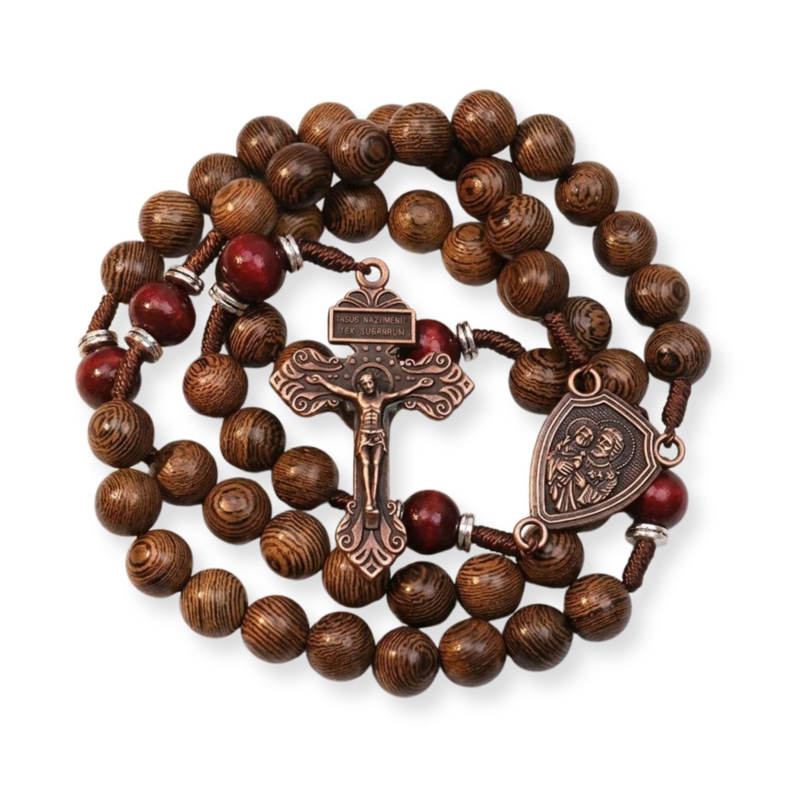 St. Joseph Wooden Rosary Beads, Handmade Catholic Rosary with Crucifix and Sa…