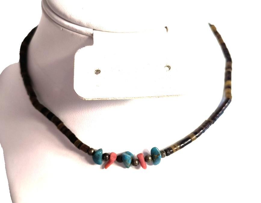 Boho Ethnic Handmade Beaded Unisex Choker Necklace Multicolor Beads Hook Closure