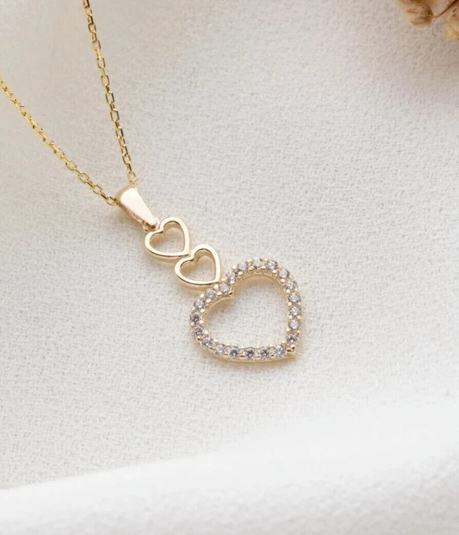 2.50Ct Heart Cut Lab Created Diamond Women’s Pendant 14K Yellow Gold Plated.