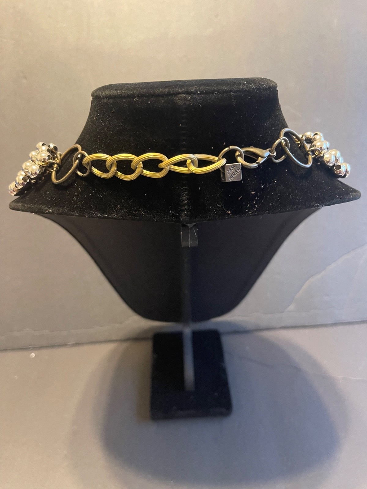 Pam Hiran Silver Anthropology Beaded Bib chunky necklace with mixed metals