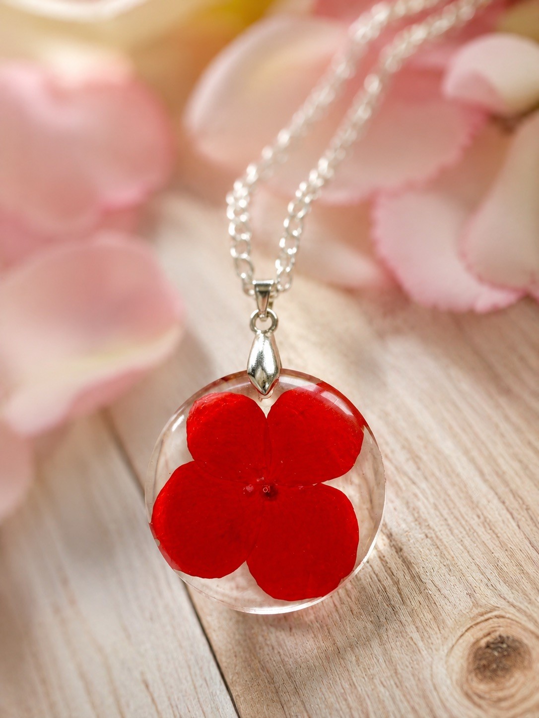 Pressed Flowers Pendant Resin Necklace Pressed Flower Pendant Pressed Flower