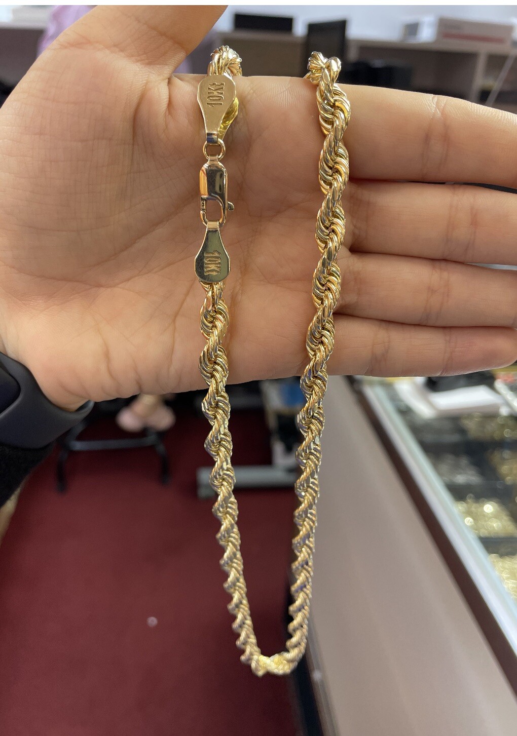 Real Men 10K Yellow Gold Rope Chain Necklace 8mm 24″ Diamond Cut Top Quality