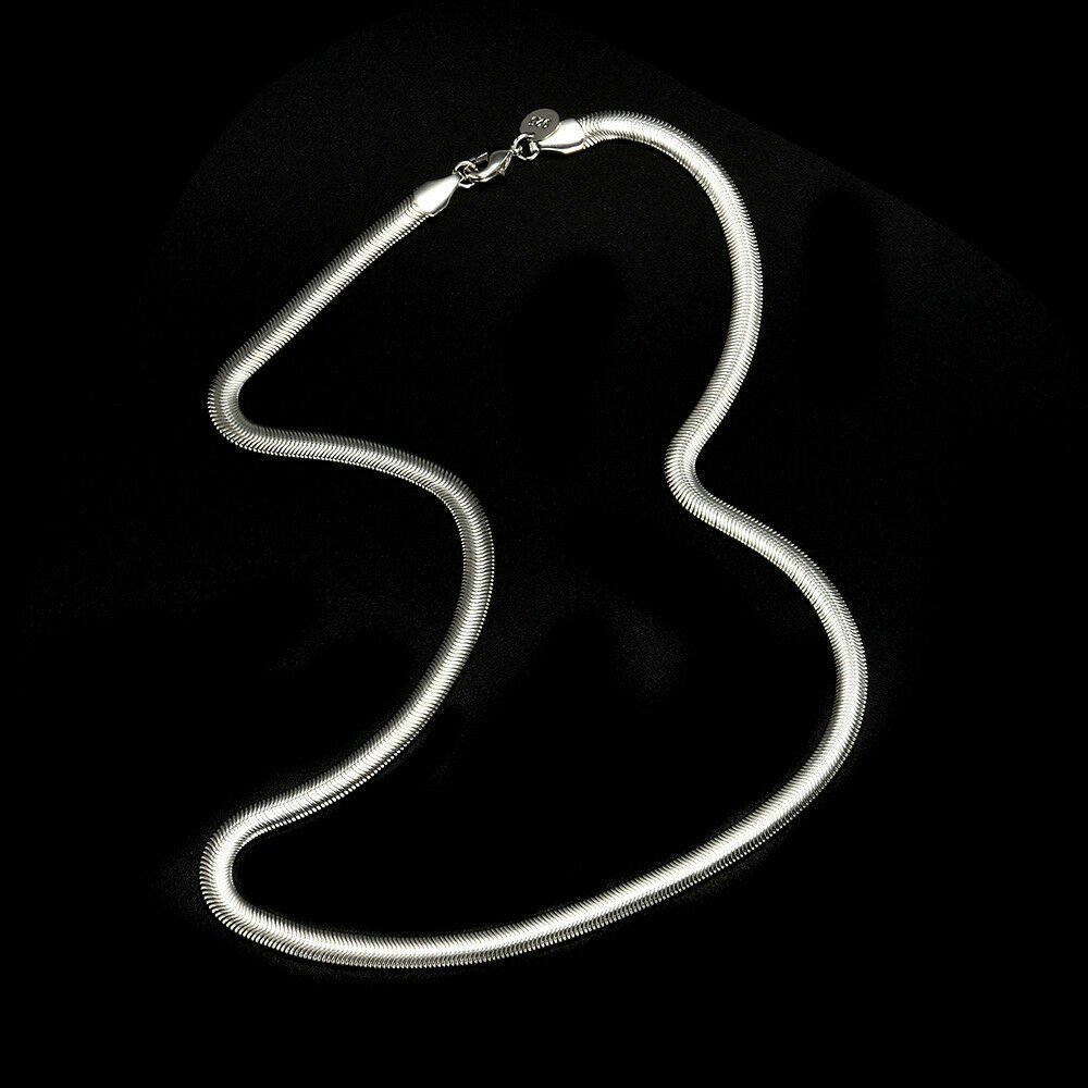 Elegant 925 Sterling Silver New Fashion Jewelry Snake Chain Charm 24″ Necklace