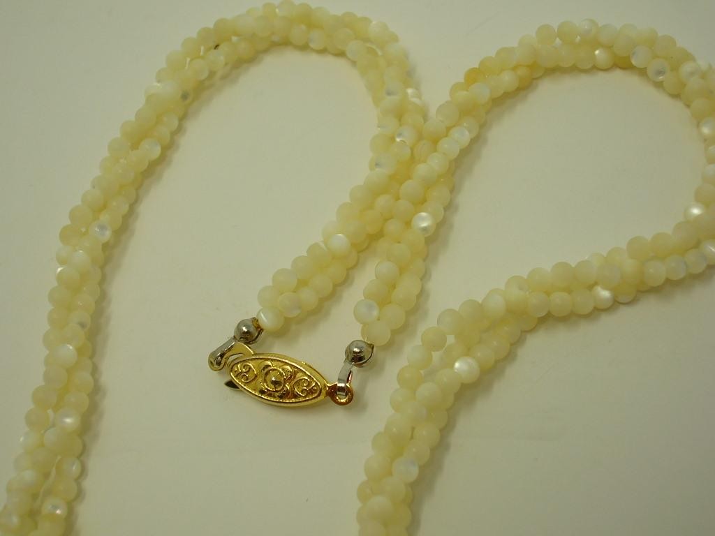 Estate Multi-Strand Imitation Pearl Necklaces Lot 6-Strand 24″ & 3-Strand 18″