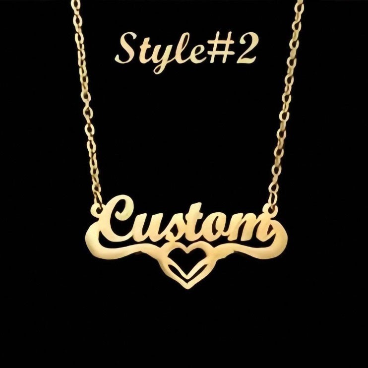 Personalized Name Necklace 18K Gold Plated Customize Any Name Anniversary Gift