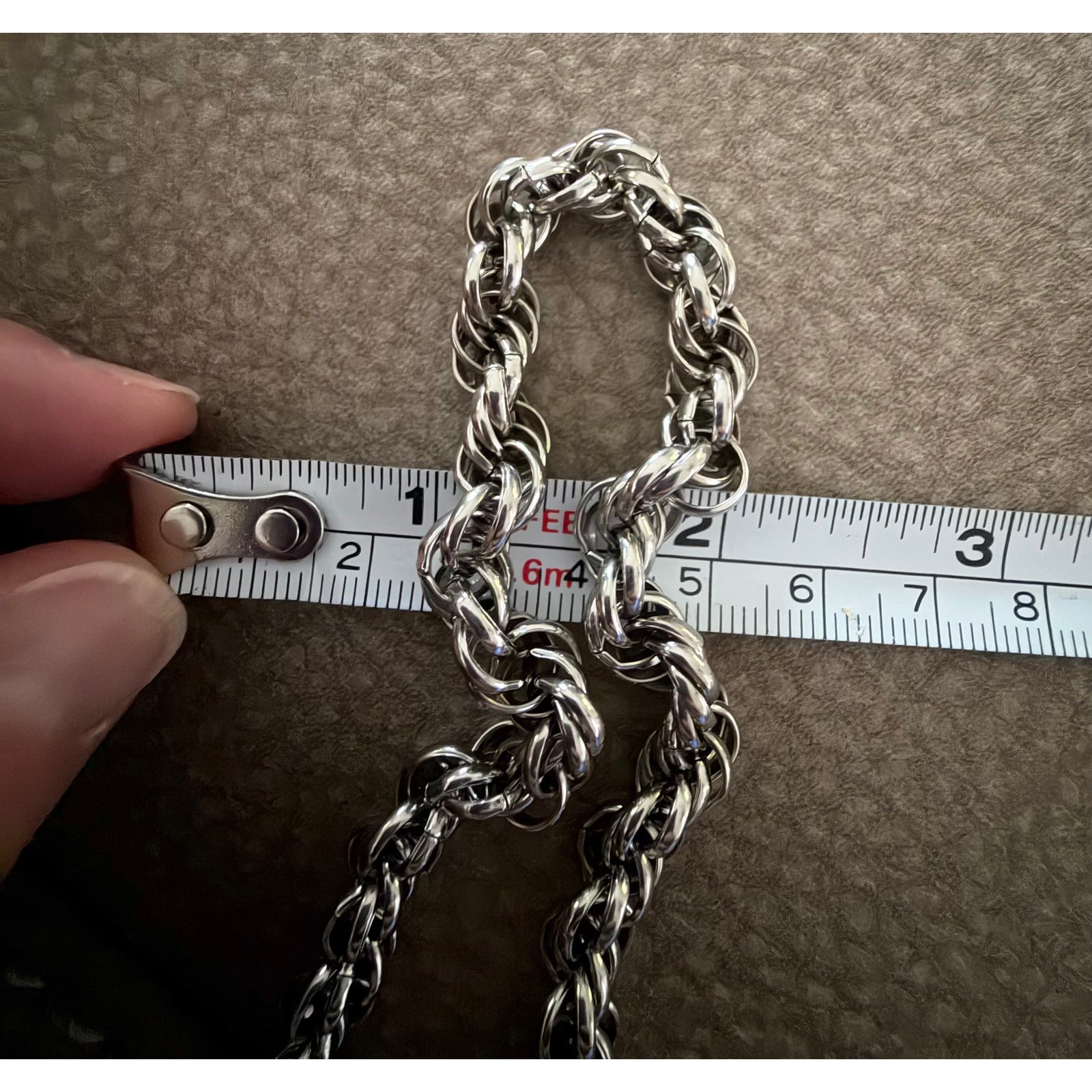 Vintage MONET 60″ Heavy Braided Chain Chunky Silver Tone Rope Necklace