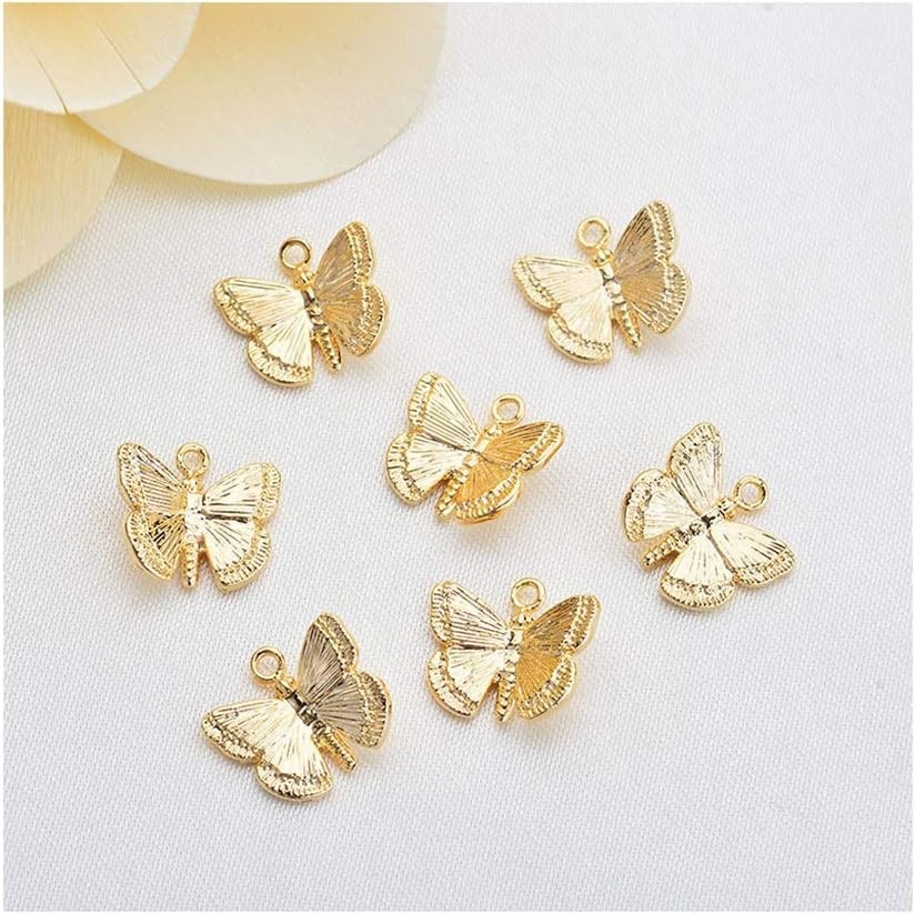 14K Gold-Plated Butterfly & Elephant Necklace with Inspirational Message Card