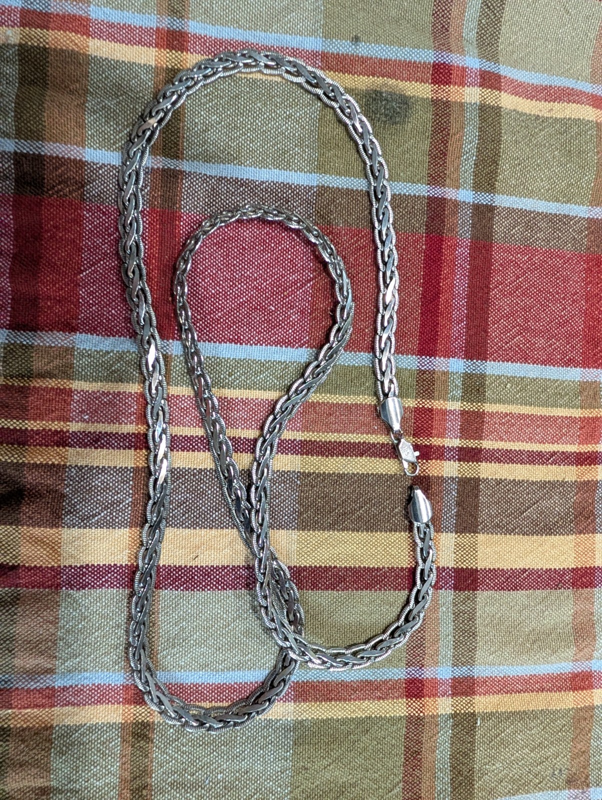 30″ Braided Gorgeous Chain. Silver Plated.