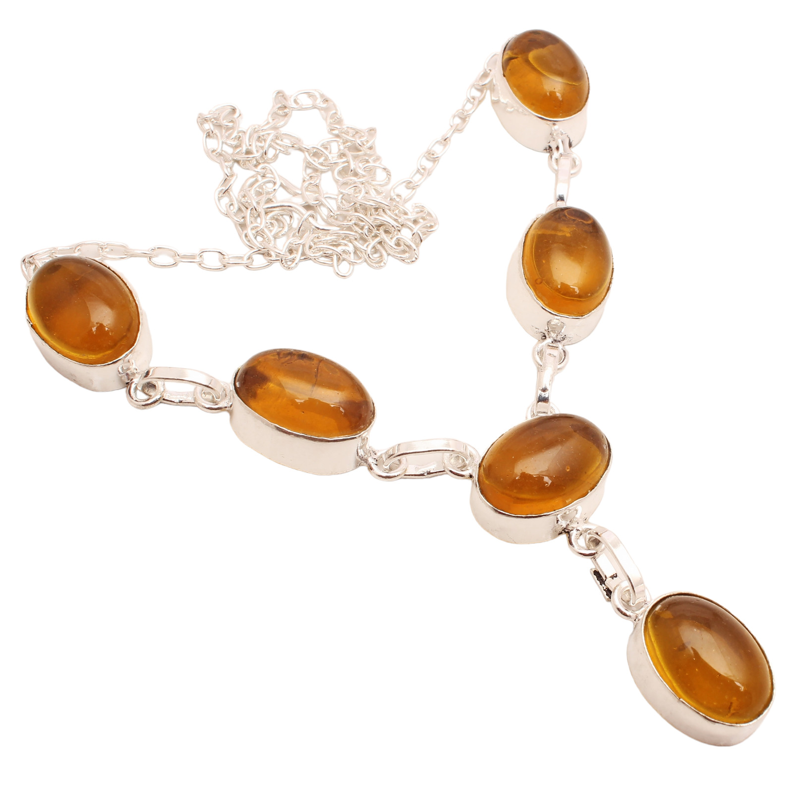 Agate Gemstone 925 Silver Plated Necklace Handmade Jewelry Gift 18 Gms N-0818
