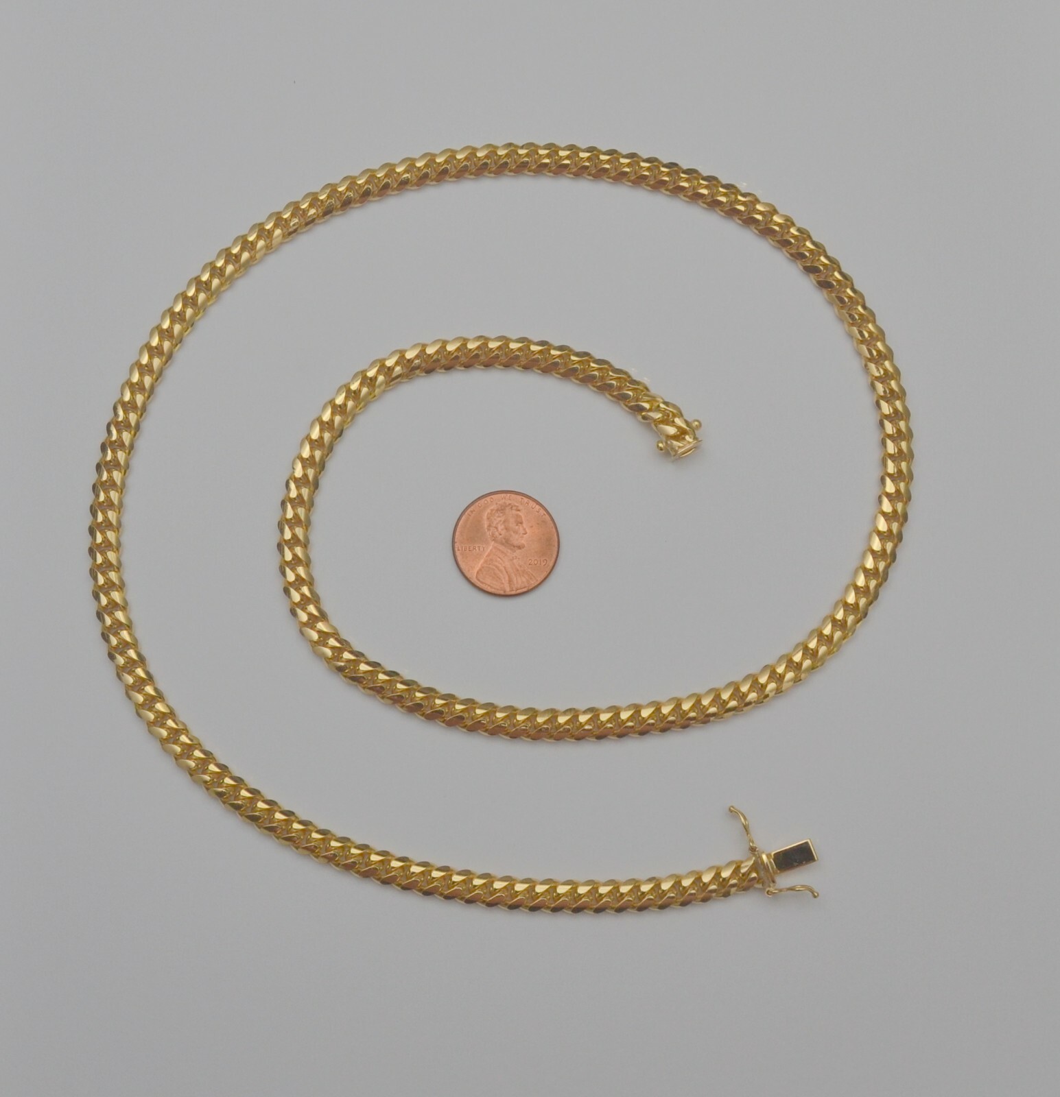 14K Solid Yellow Gold Miami Cuban Chain Necklace — 24 in · 6.0 mm