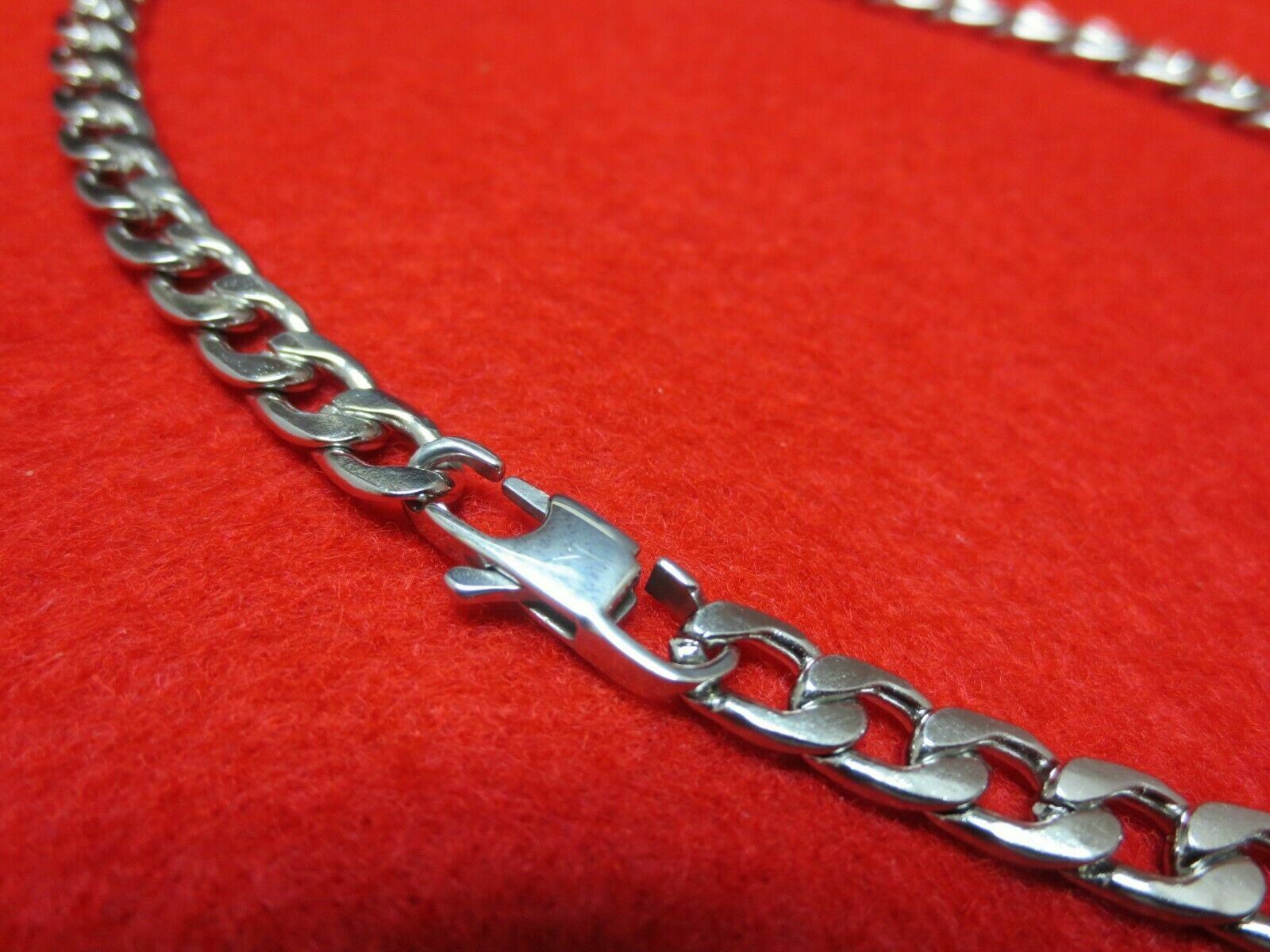 26 inch 7MM STAINLESS STEEL SILVER CURB NECKLACE WITH SPECIAL CLASP WAS $13.95