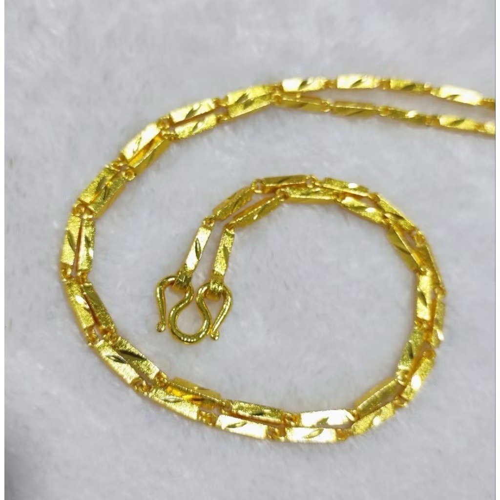 22K 23K 24K Thai Baht Yellow Gold Filled Necklace 20 inch Jewelry