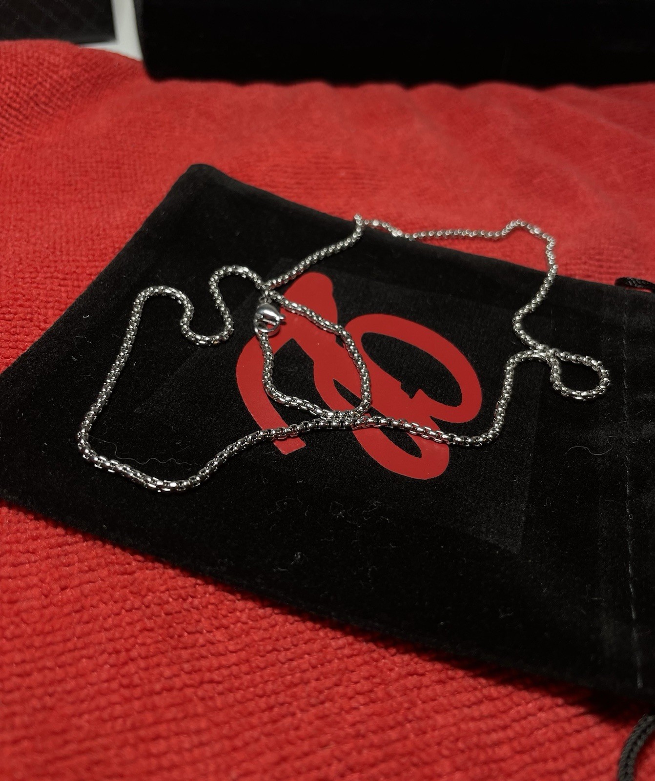 14K White Gold Steel Round Box Necklace Stainless Steel Rolo Chain 2MM 20 Inch
