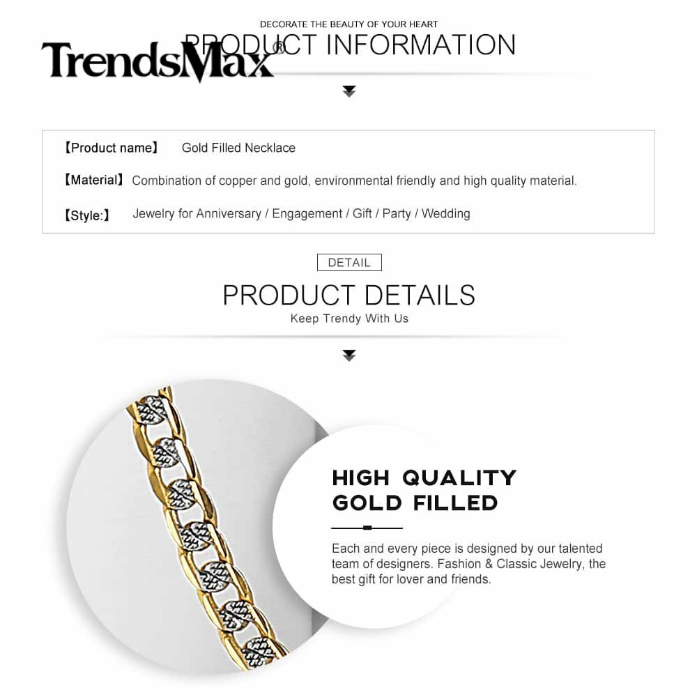 4mm 18-30″ Diamond-Cut Curb Cuban Link Gold Plated Chain Necklace Men Women Gift