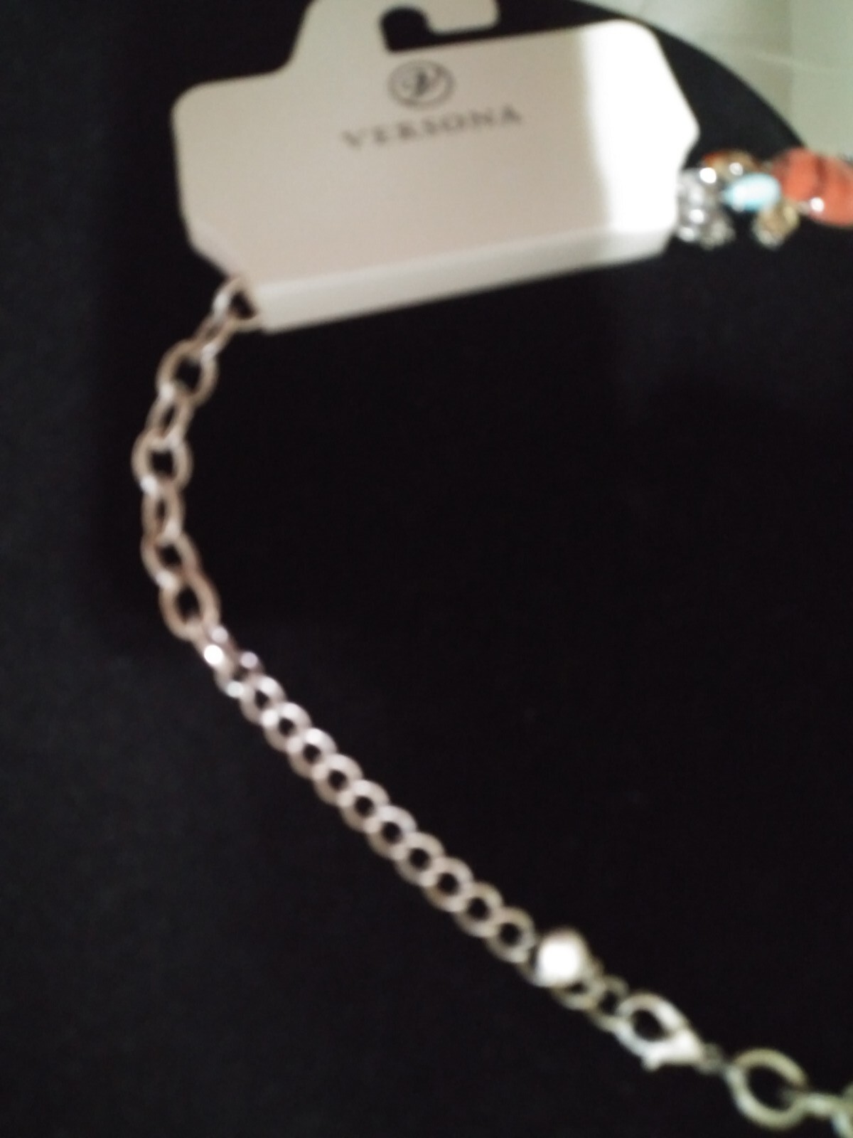 NWT VERSONA CROSS AND “STONE” STATEMENT NECKLACE