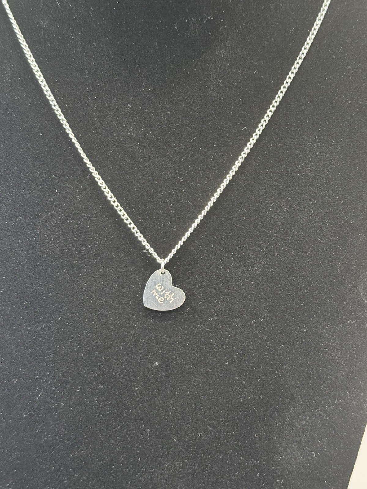 Fashion Statement Necklace 20” Length With Heart Shaped “with Me” Pendant