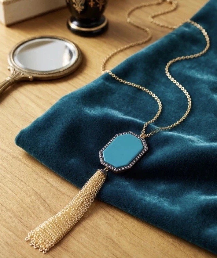 Freida Rothman 30″ Turquoise Tassel Pendant Necklace $295 NWTOB *READ NOTE*