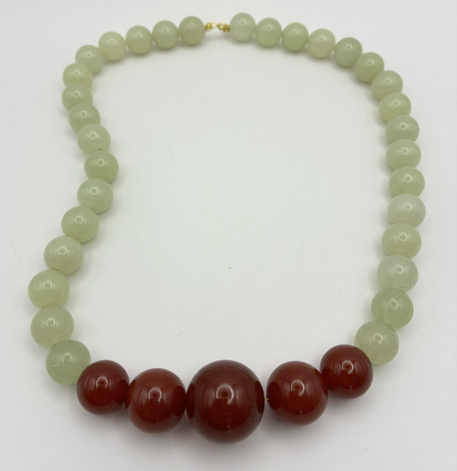 Natural Jade Beaded Necklace Professionally Tested 48cm