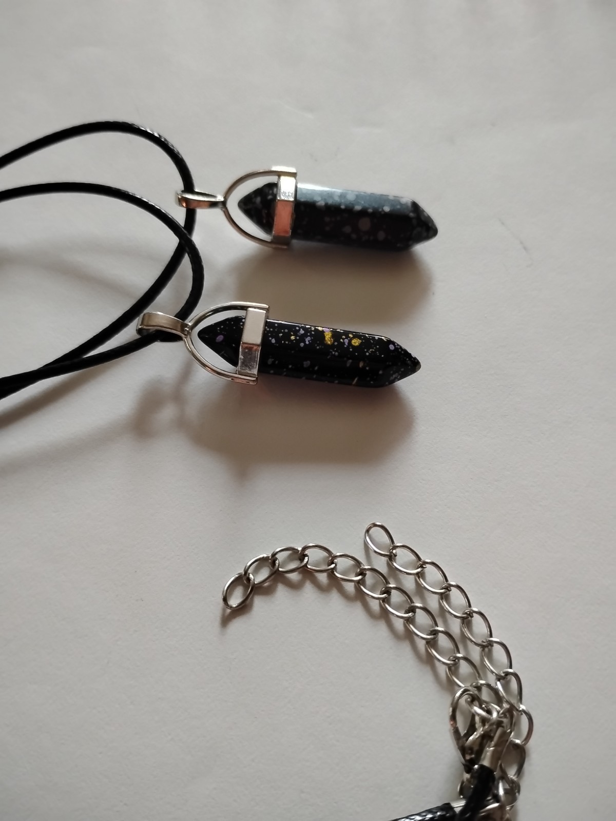 Unbranded Unisex Hexagonal Snowflake Obsidian Dirty Obsidian Pendant Necklaces