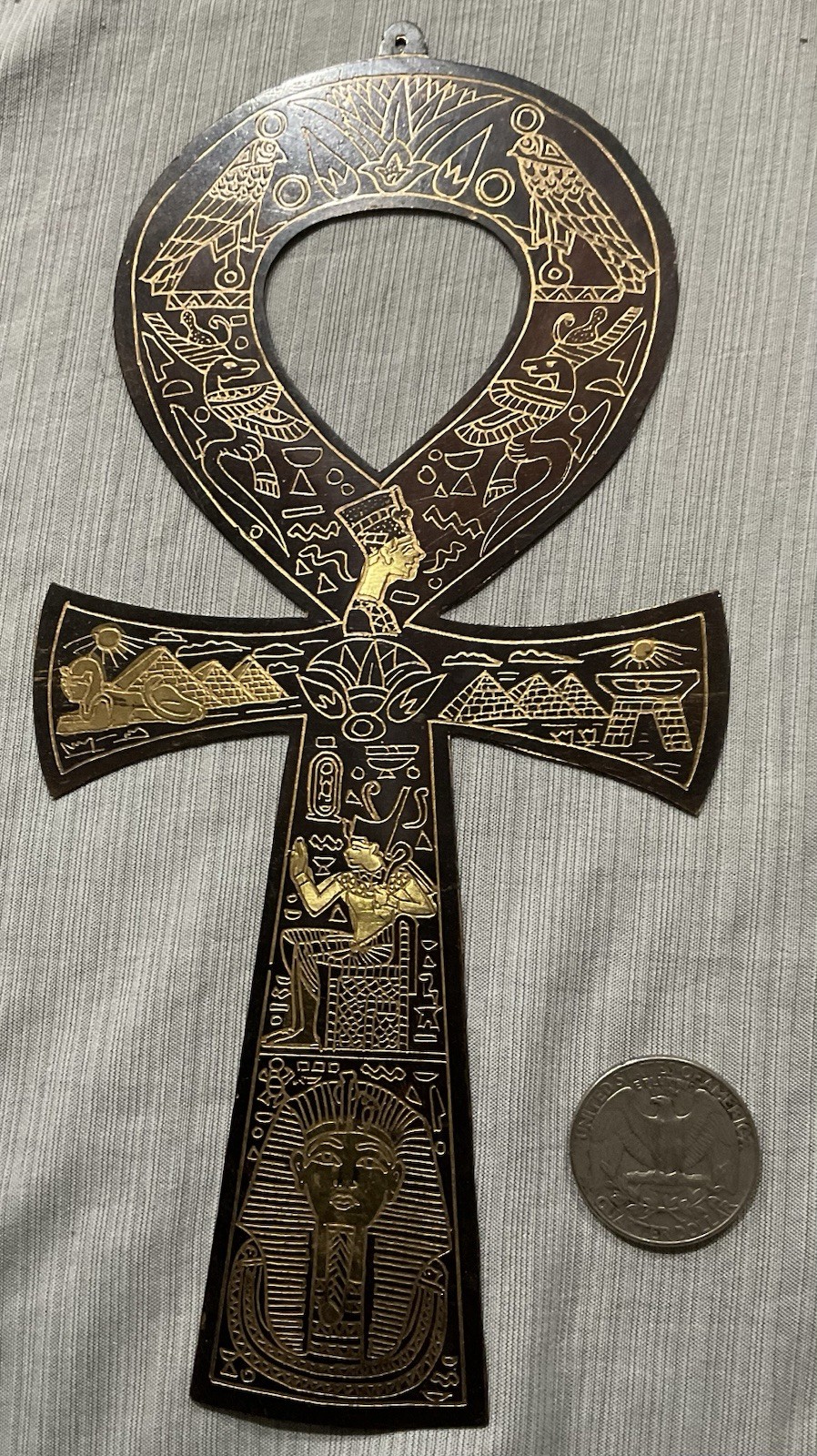 Ankh 7.5 “ Life/Ancient Egyptian Hieroglyphic Symbol Life Oxidized Design metal