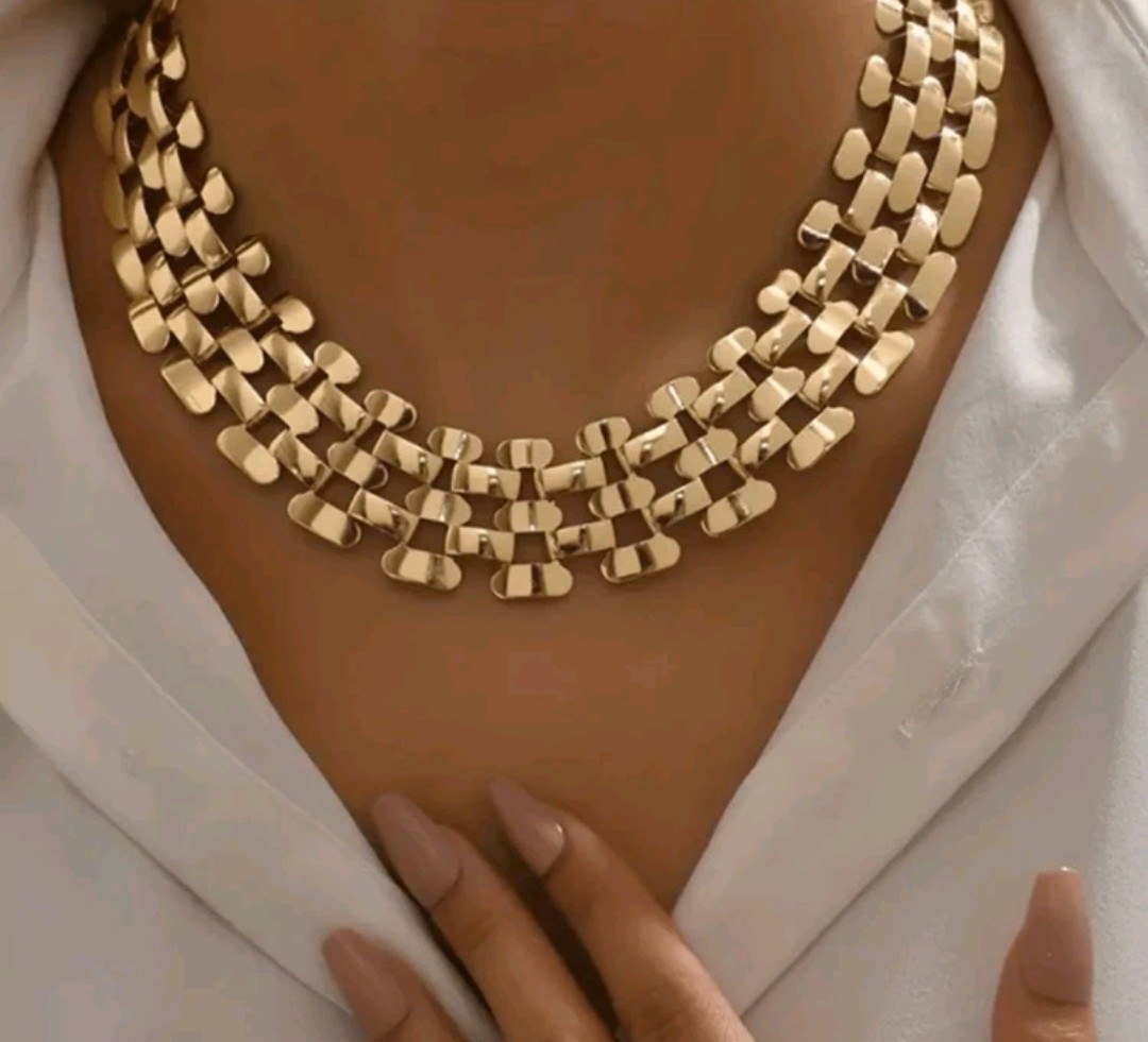 Gold Plated Chain Necklace Chocker High Quality