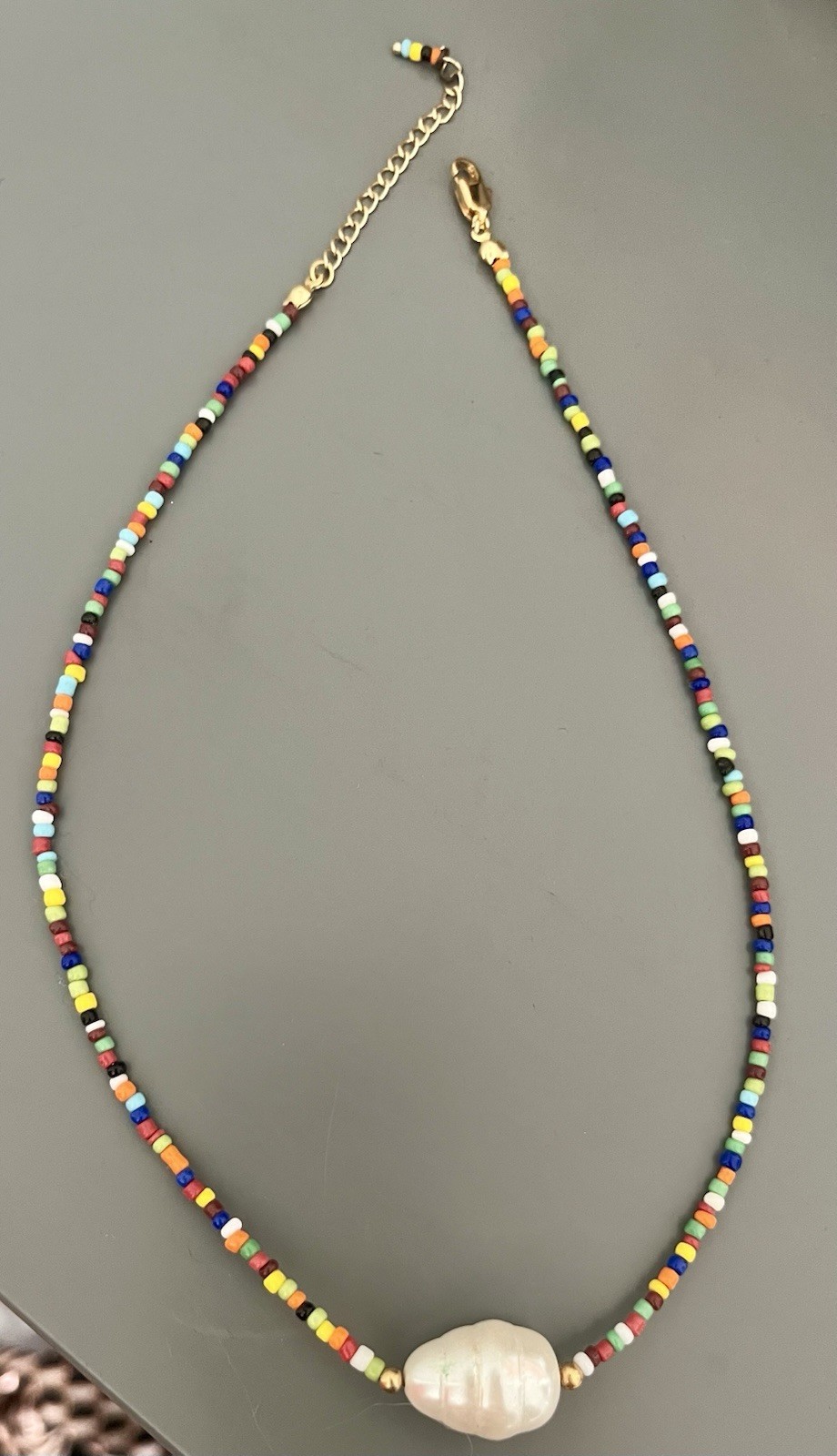Colorful Beaded Necklace 7 Inch legnth