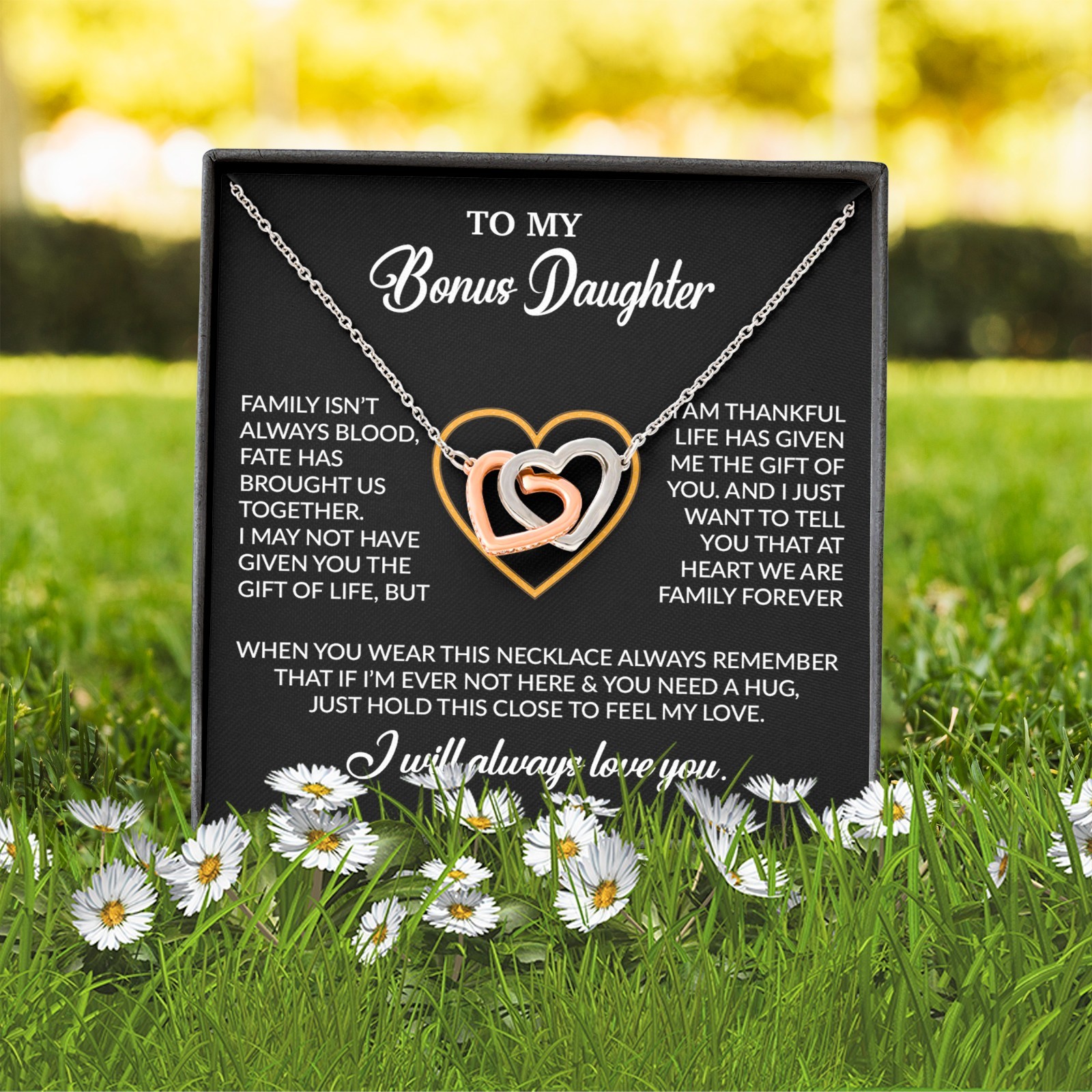 To My Bonus Daughter Necklace, Gift for Bonus Daughter, Step Daughter Birthday