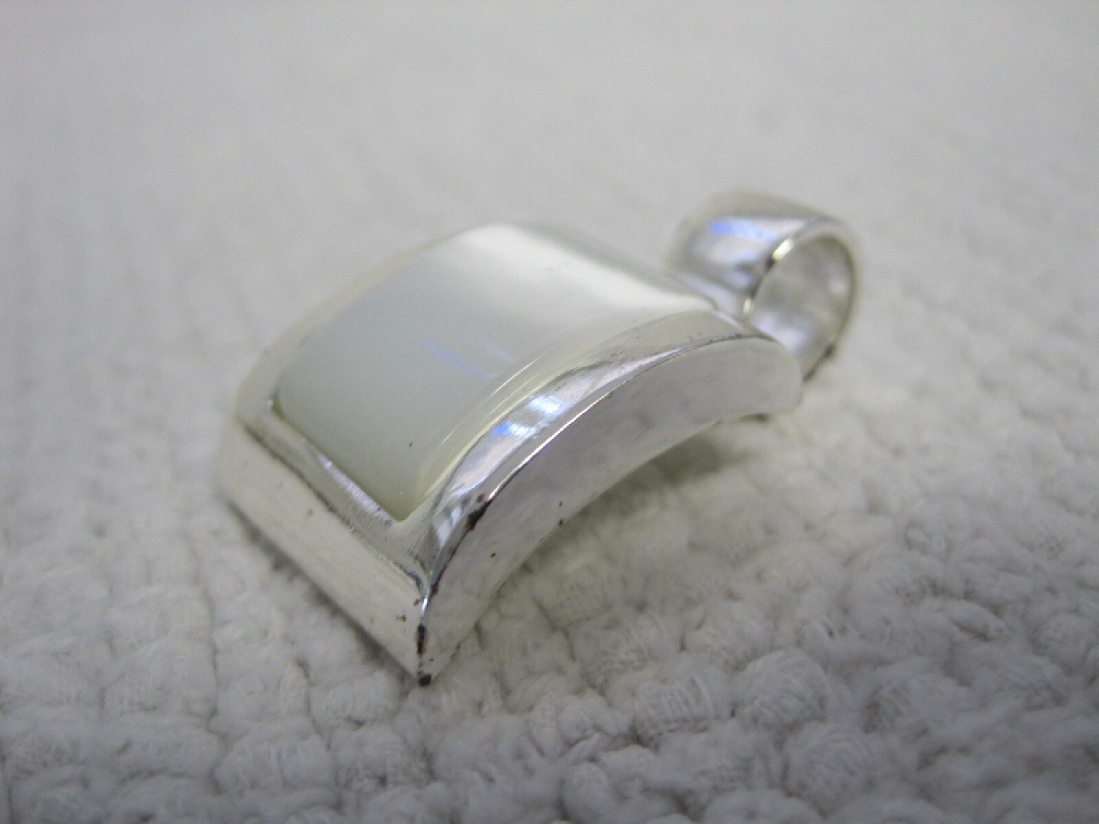 Roman Brand White Stone on Silver Tone Pendant-No Chain FAST SHIPPING!!