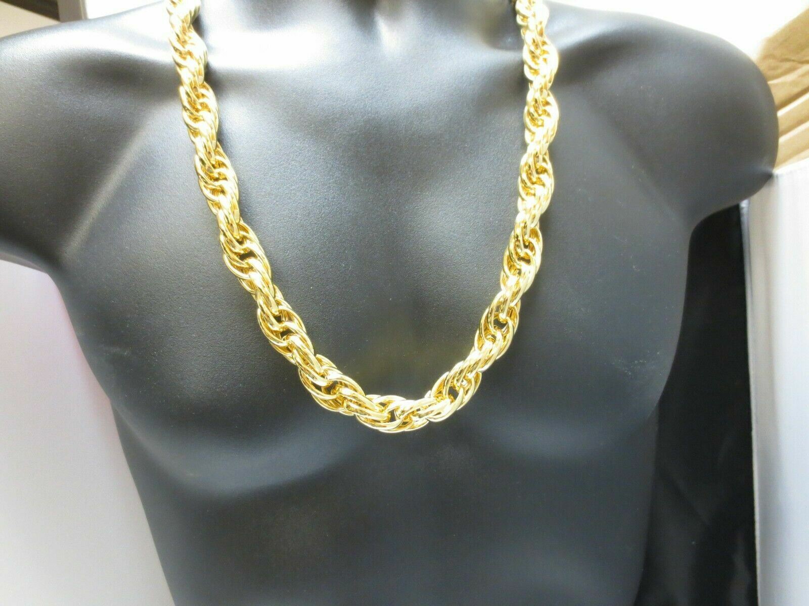 24″,26:,28″,30″ BLING 16mm or 20MM 18KT GOLD PLATED DOOKIE RUN DMC ROPE CHAIN