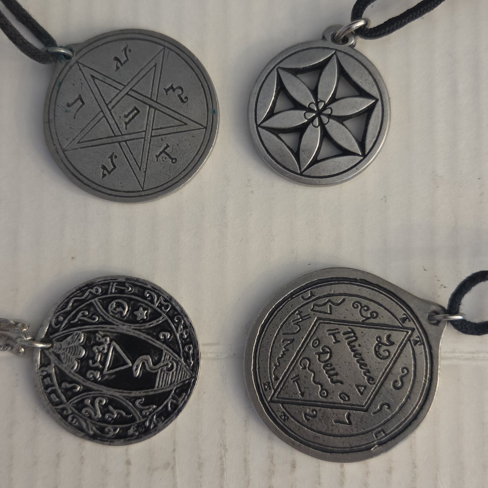 Lot of 4 Antique-Style Necklaces with Pendants/Talisman Sold AS SHOWN Lot.1J