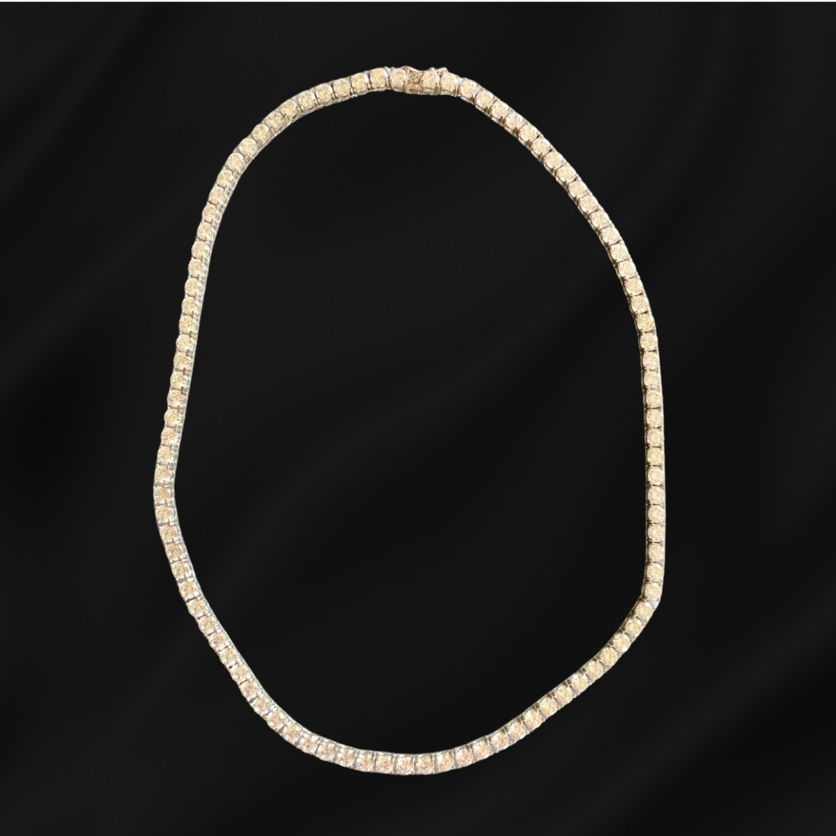Sterling Silver Tennis Necklace Clear Cubic Zirconia 4mm Stones