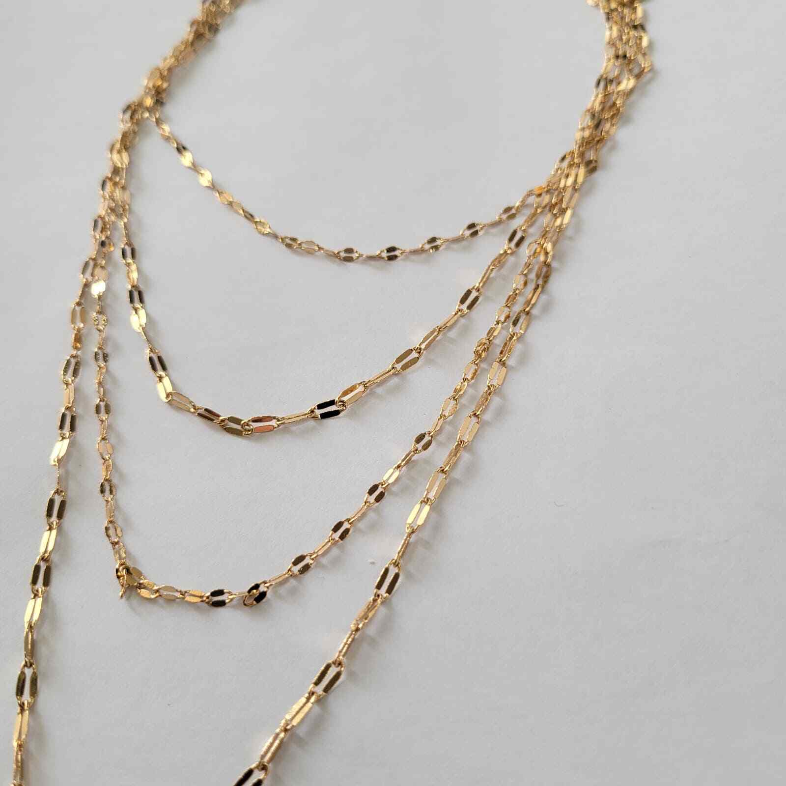 INC International Concepts Gold-Tone Shimmer Chain Multi-Row Necklace, 16″ NEW