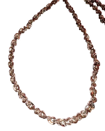 Silver Tone Chain Necklace Textured Twisted Rope Link Lobster Clasp Womens