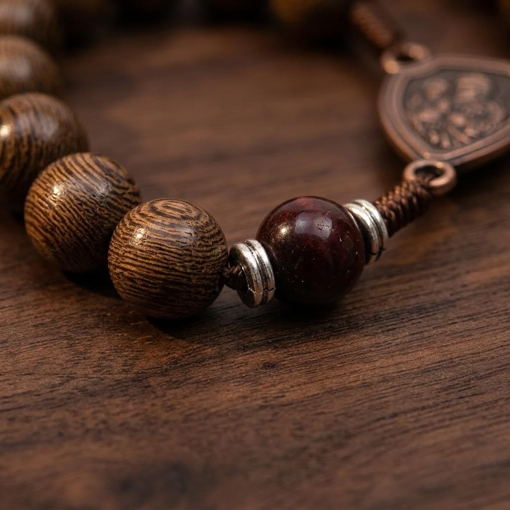 St. Joseph Wooden Rosary Beads, Handmade Catholic Rosary with Crucifix and Sa…
