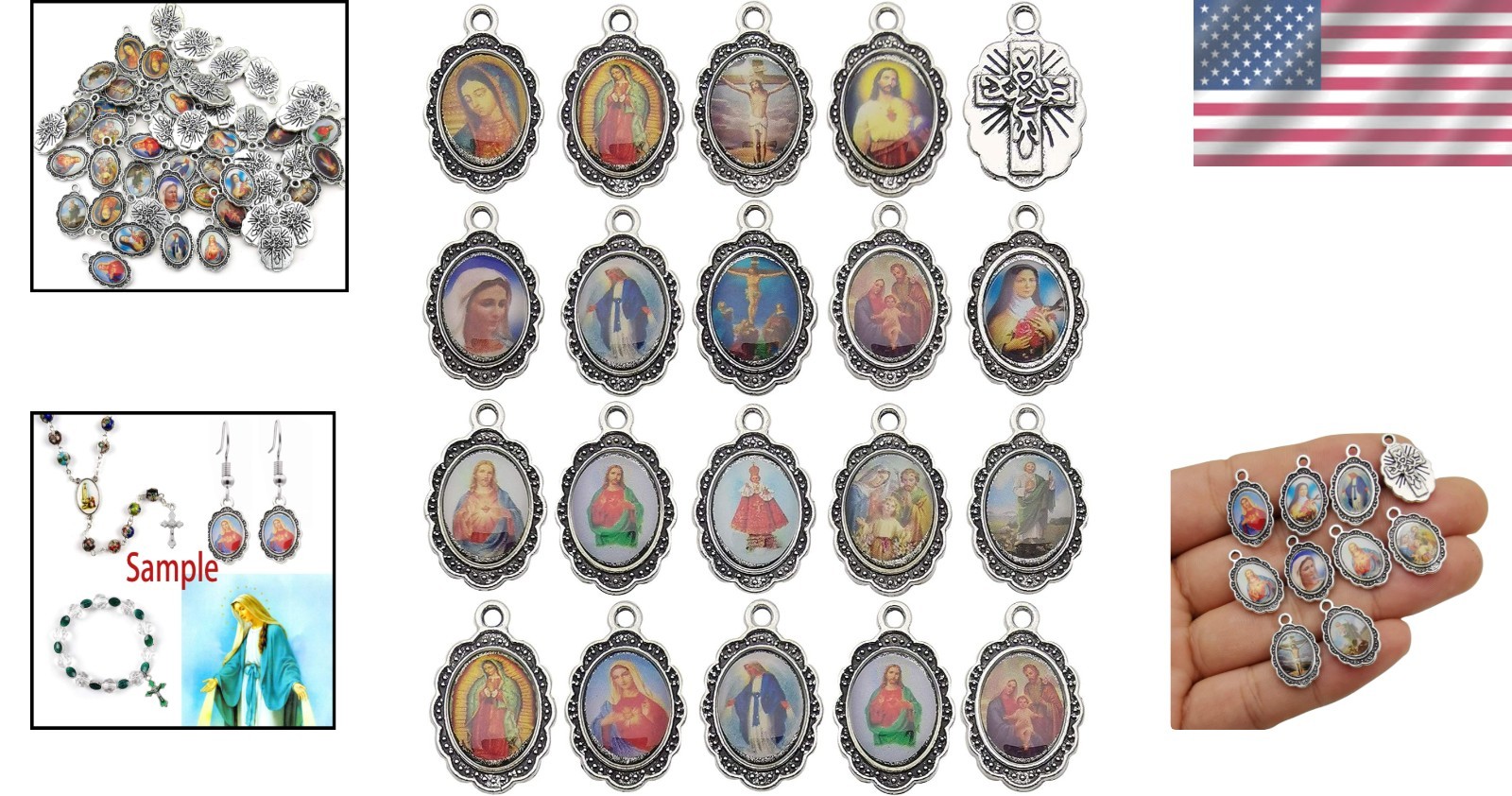 Zinc Alloy 50pcs Antique Silver Enamel Charms – Unique DIY Jewelry Accessory