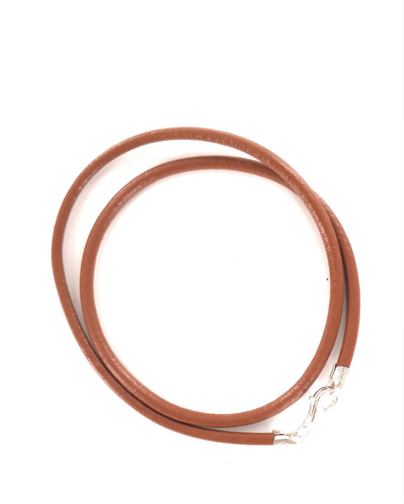 3mm Genuine Leather Necklace Cord with Sterling Silver Clasp 14 – 24 inches