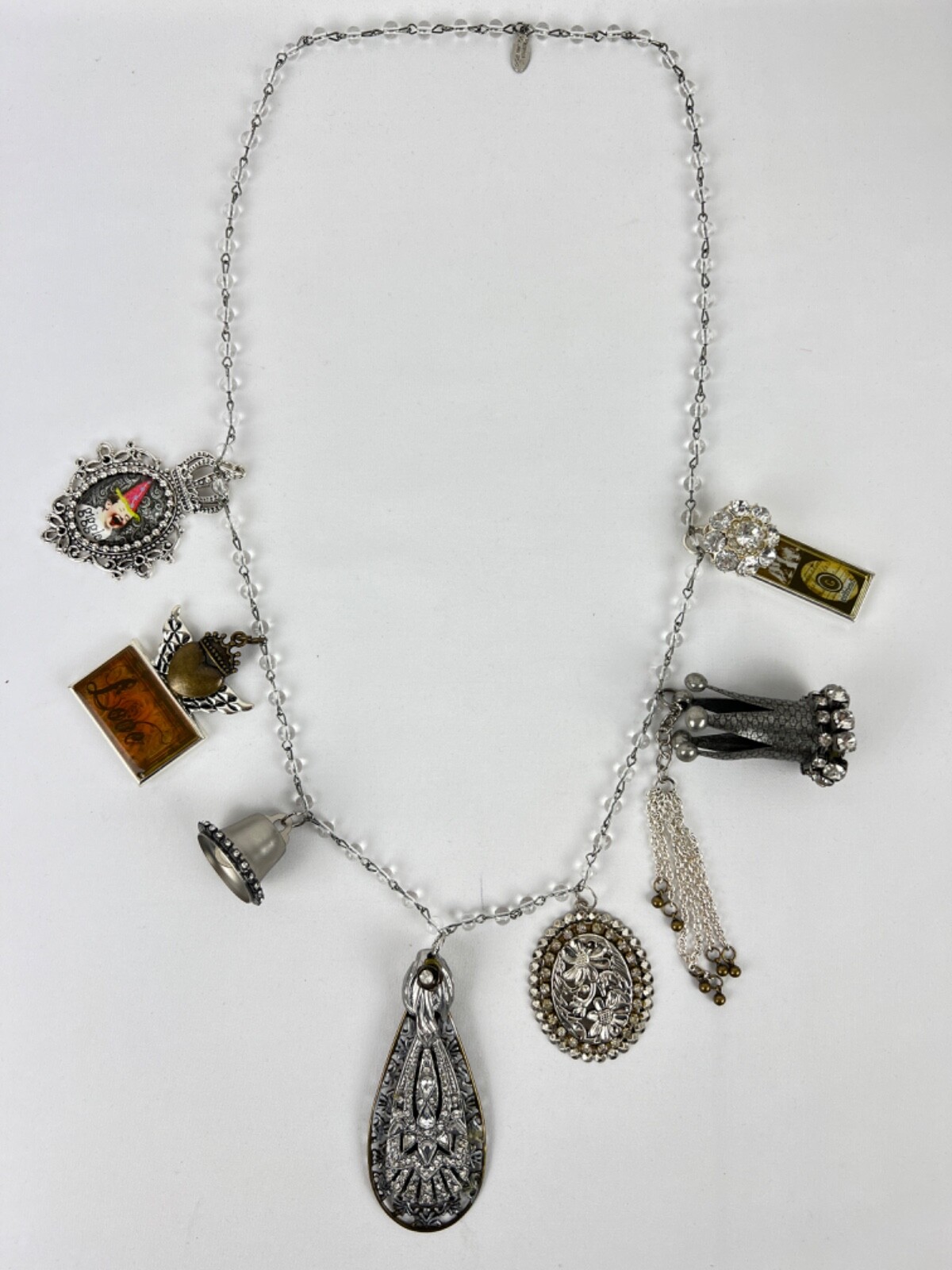 Victorian Trading Company Long Multiple 7 Large Charms Pendants Necklace