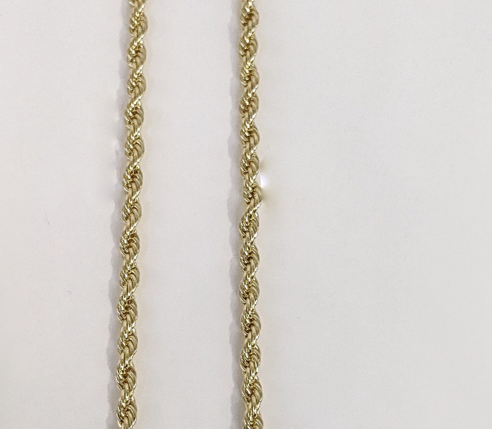 Hip Hop Rope 3mm Chain Necklace 18″ 20″ 22″ 24″ 26″ inch 14K Gold Plated Men