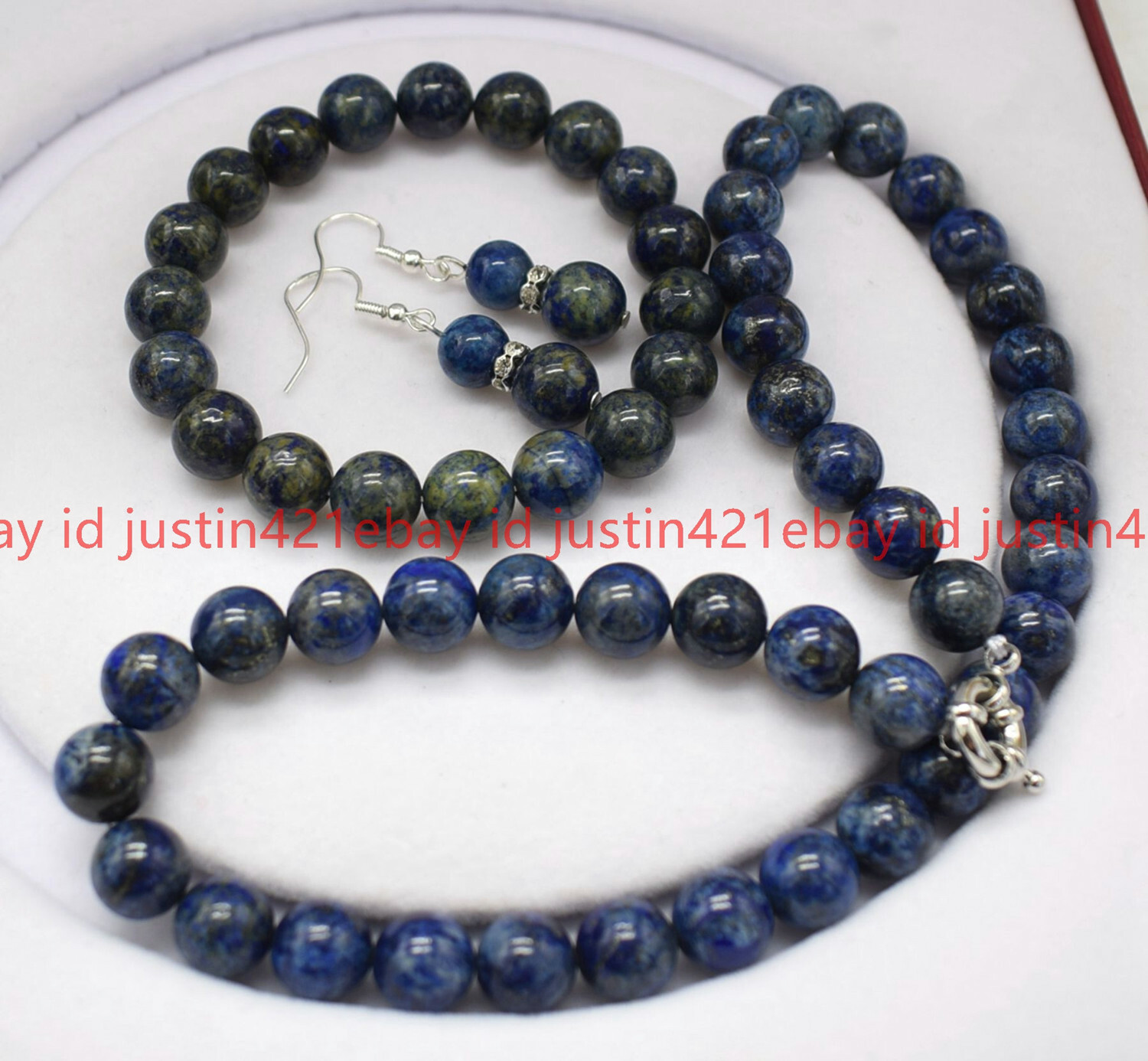 AAA+ Genuine 6/8/10/12/14mm Blue Lapis Lazuli Round Beads Necklace Bracelet Set